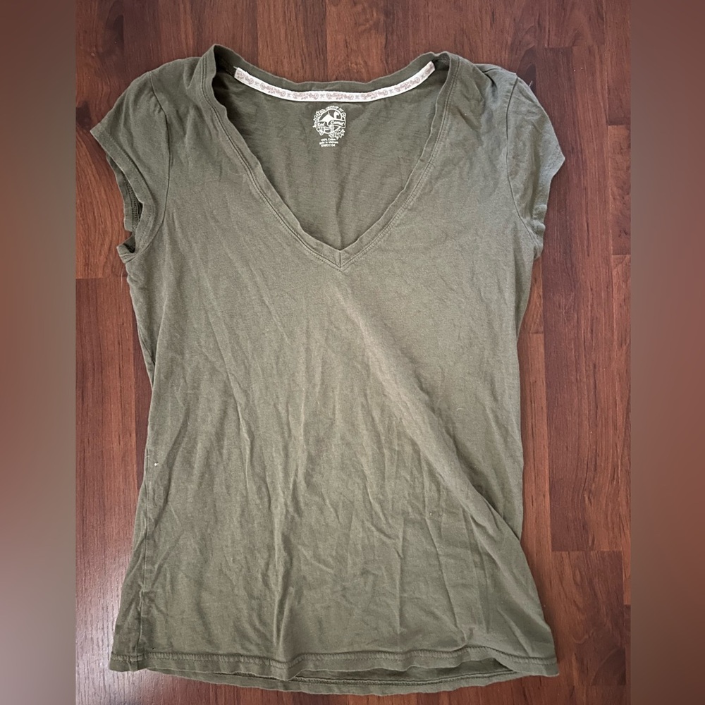 Red Camel Khaki V-Neck Short Sleeve Tee